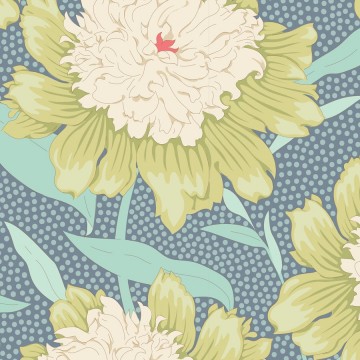 100314 bowl peony grey green