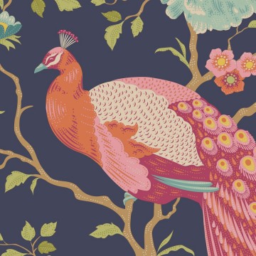 100448 peacock tree navy blue 5in